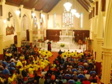 Bishop Pepe giving a Catechesis